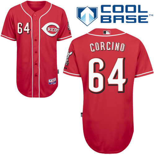 Daniel Corcino #64 Youth Baseball Jersey-Cincinnati Reds Authentic Alternate Red Cool Base MLB Jersey